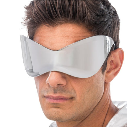 Sølvfarvede futuristiske solbriller