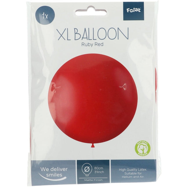 Rode Ballon Ruby Red 78cm van Folat koop je bij Partywinkel