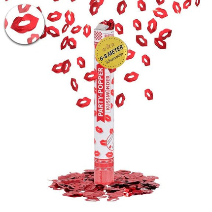 Rode Confetti Kanon Lippen 40cm van VDV Benefit koop je bij Partywinkel