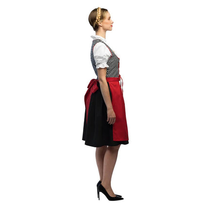 Rode Dirndl Jurk Oktoberfest Grijs Frau van Boland koop je bij Partywinkel