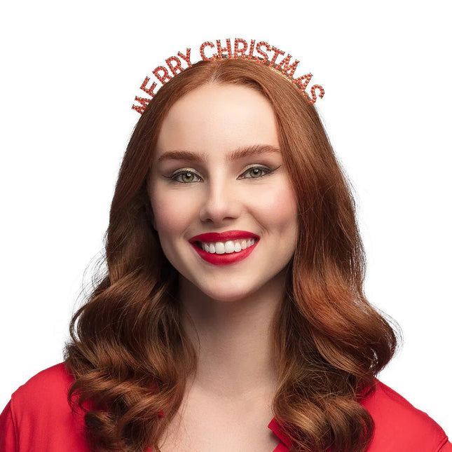 Rode Haarband Merry Christmas van Boland koop je bij Partywinkel