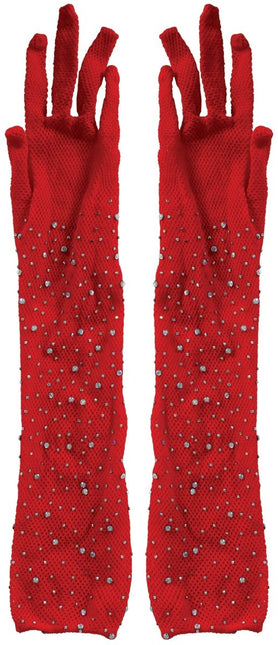 Rode Handschoenen Glitters 30cm van Fiestas Guirca koop je bij Partywinkel