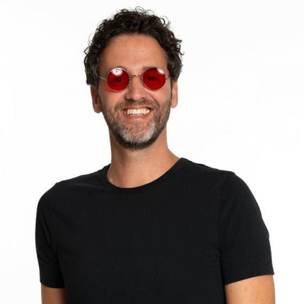 Rode Hippie Bril van Partychimp koop je bij Partywinkel