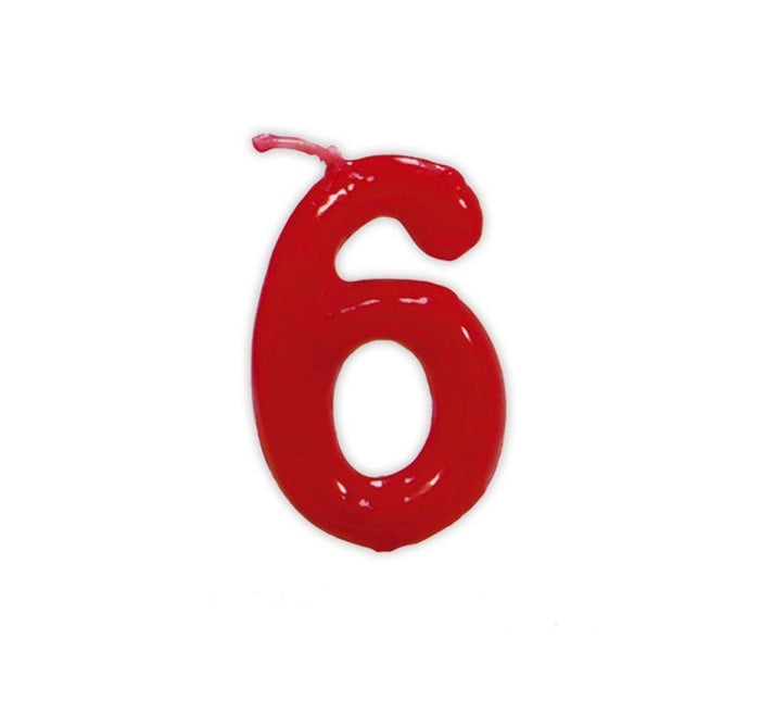 Rode Kaars 6 Jaar 5,5cm van Fiestas Guirca koop je bij Partywinkel