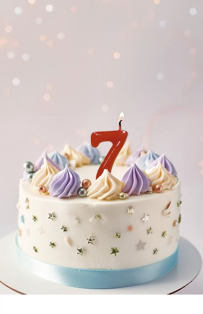 Rode Kaars 7 Jaar 5,5cm van Fiestas Guirca koop je bij Partywinkel