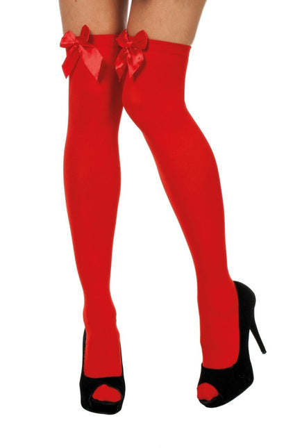 Rode Kousen Met Strik van Wilbers & Wilbers koop je bij Partywinkel