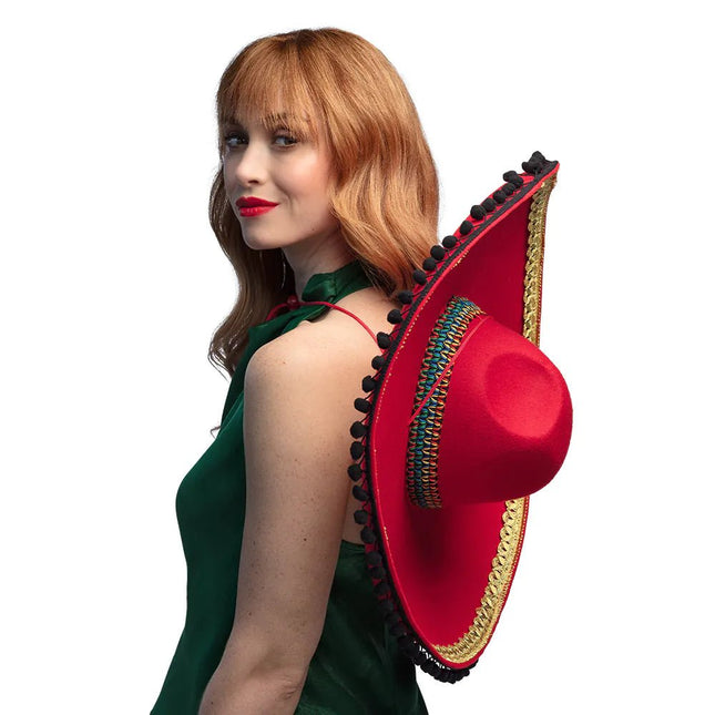 Rode Sombrero 57cm van Boland koop je bij Partywinkel