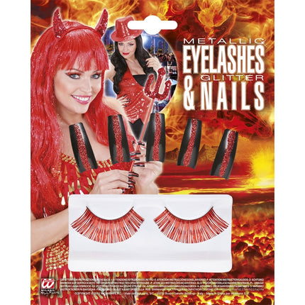 Rood Accessoireset Wimpers En Nagels van Widmann koop je bij Partywinkel