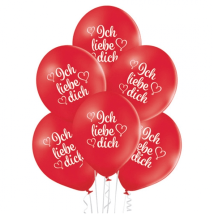 Rood Ballonnen Ich Liebe Dich 30cm 10st van VDV Benefit koop je bij Partywinkel