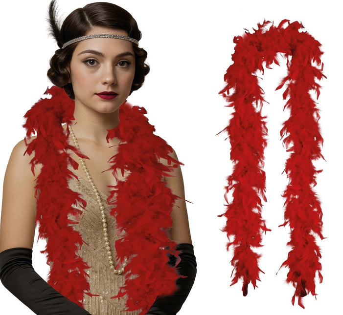 Rood Boa Veren 80gr van Fiestas Guirca koop je bij Partywinkel