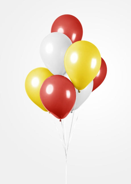 Rood Geel Witte Ballonnen 30cm 100st van WeFiesta koop je bij Partywinkel