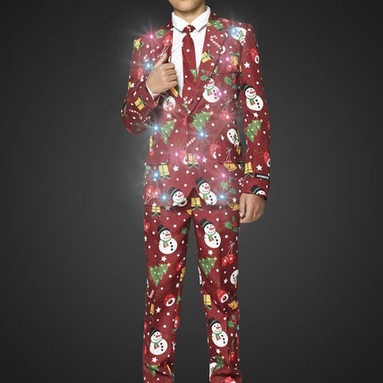 Rood Pak Kerstmis Met Licht Kind van Suitmeister koop je bij Partywinkel