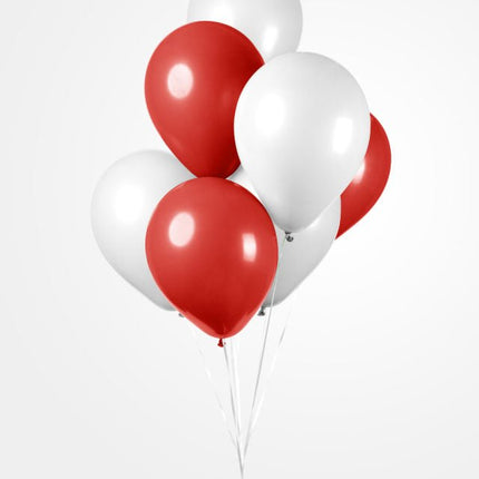 Rood Witte Ballonnen 30cm 10st van WeFiesta koop je bij Partywinkel