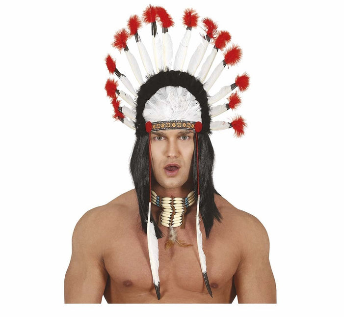 Rood Witte Hoofdtooi van Fiestas Guirca koop je bij Partywinkel