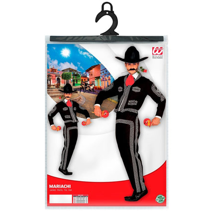 Rood Zwarte Kostuum Heren Mariachi van Widmann koop je bij Partywinkel