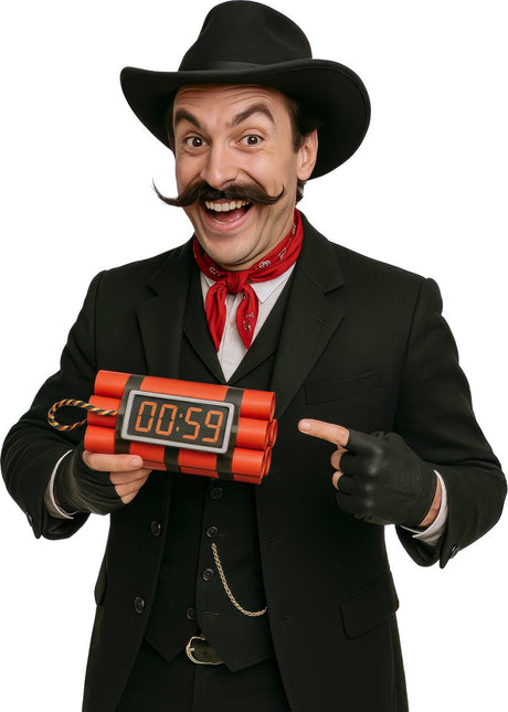 Rood Zwarte Nep Dynamiet 22cm van Fiestas Guirca koop je bij Partywinkel