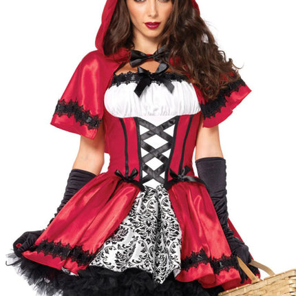 Roodkapje Jurk Wit Rood Dames Leg Avenue van Leg Avenue koop je bij Partywinkel