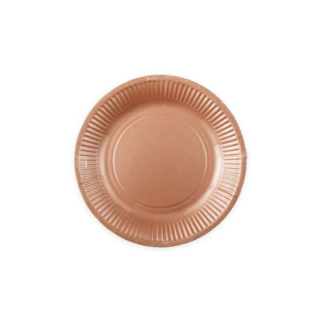 Rose Gouden Borden Papier 23cm 16st van WeFiesta koop je bij Partywinkel