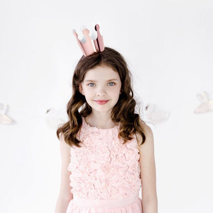 Rose Gouden Kroon 6cm 6st van Partydeco koop je bij Partywinkel