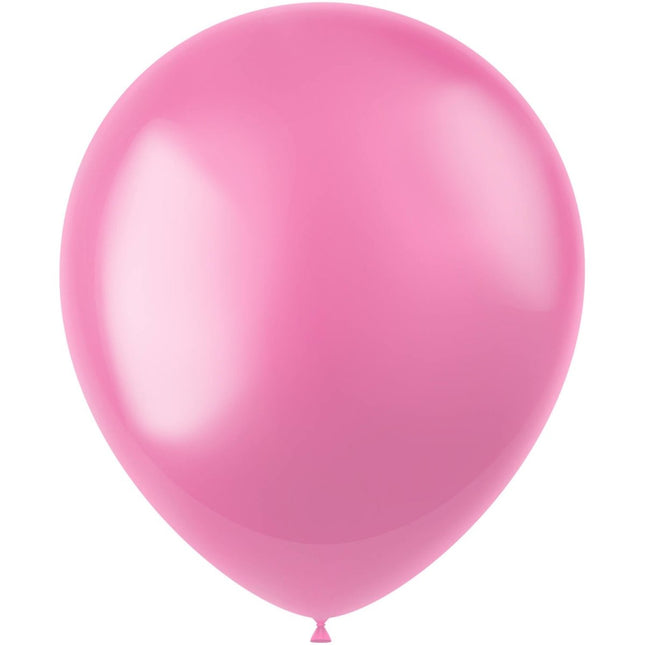 Roze Ballonnen Metallic Bubblegum Pink 33cm 10st van Folat koop je bij Partywinkel