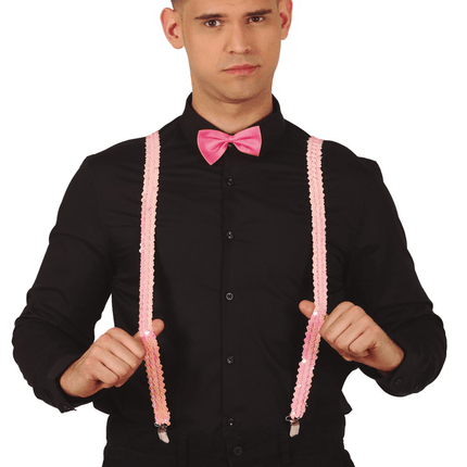 Roze Bretels Pailletten Heren 72cm van Fiestas Guirca koop je bij Partywinkel