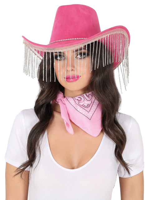 Roze Cowboy Hoed Franjes van Fiestas Guirca koop je bij Partywinkel