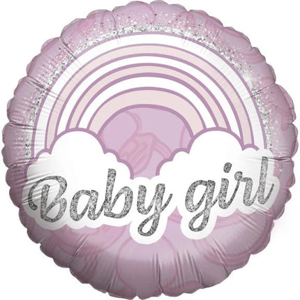 Roze Helium Ballon Baby Girl Leeg 45cm van VDV Benefit koop je bij Partywinkel