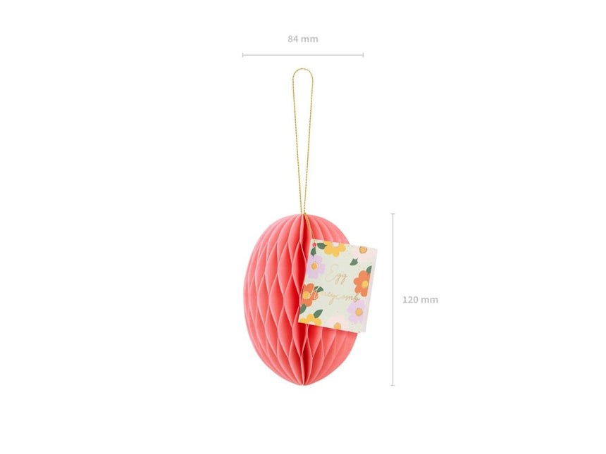 Roze Honeycomb Paasei 12cm van Partydeco koop je bij Partywinkel