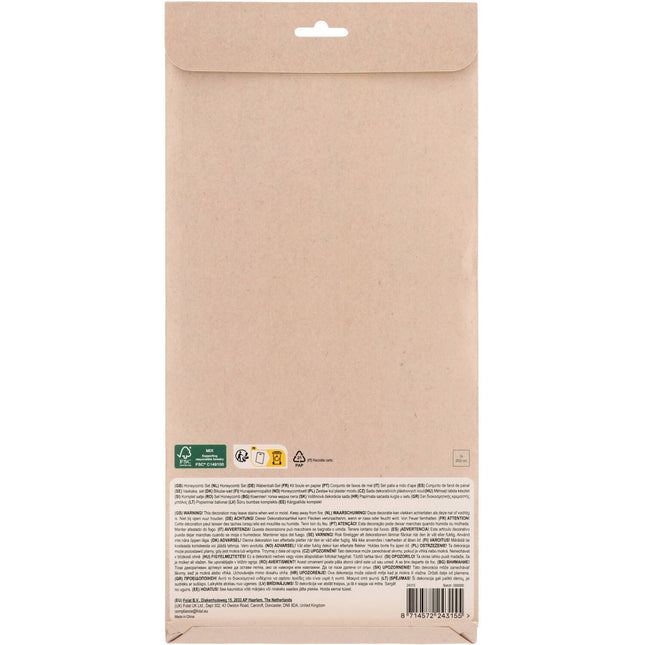 Roze Honeycombs 30cm 3st van Folat koop je bij Partywinkel