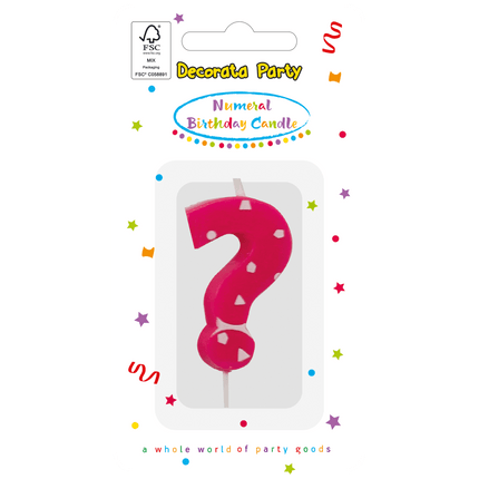 Roze Kaars Vraagtenking van Procos koop je bij Partywinkel