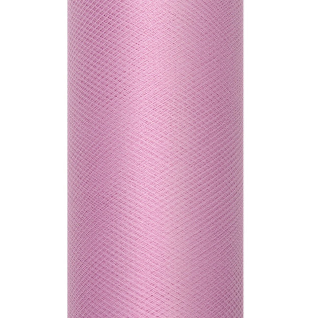 Roze Pastel Tule Rol 30cm 9m van Partydeco koop je bij Partywinkel