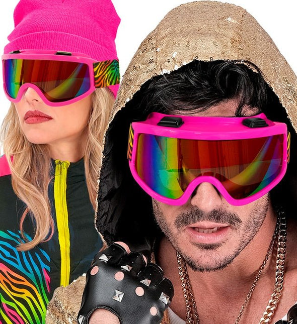 Roze Skibril Tijgerprint Band van Widmann koop je bij Partywinkel