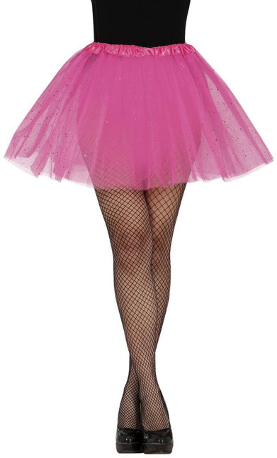 Roze Tutu Dames Glitter 40cm van Fiestas Guirca koop je bij Partywinkel
