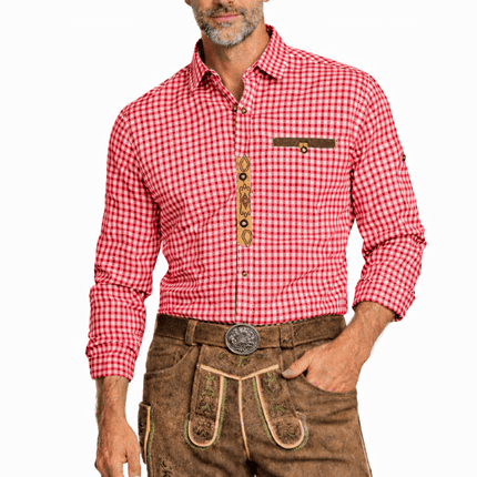 Ruit Blouse Rood Wit Alpenkraft van Tannhauser koop je bij Partywinkel