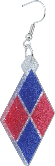 Ruit Oorbellen Blauw Rood van Fiestas Guirca koop je bij Partywinkel