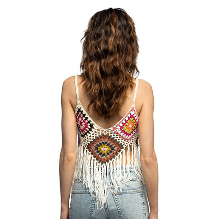 Ruit Top Gekleurd Dames Franjes van Boland koop je bij Partywinkel