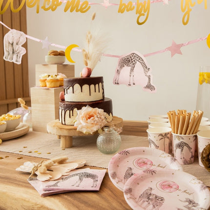 Safari Slinger Roze Safari 2,5m van Haza Witbaard koop je bij Partywinkel