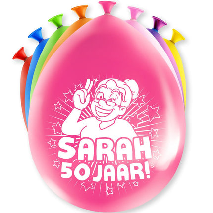Sarah Ballonnen 50 Jaar 30cm 8st van Paper Dreams koop je bij Partywinkel