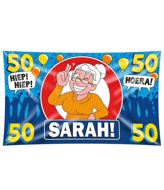 Sarah Gevelvlag 50 Jaar Hoera 1,5m van Paper Dreams koop je bij Partywinkel
