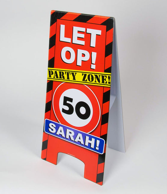 Sarah Warning Sign 50 Jaar 62,5cm van Paper Dreams koop je bij Partywinkel