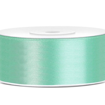 Satijn Lint Mintgroen 25mm 25m van Partydeco koop je bij Partywinkel