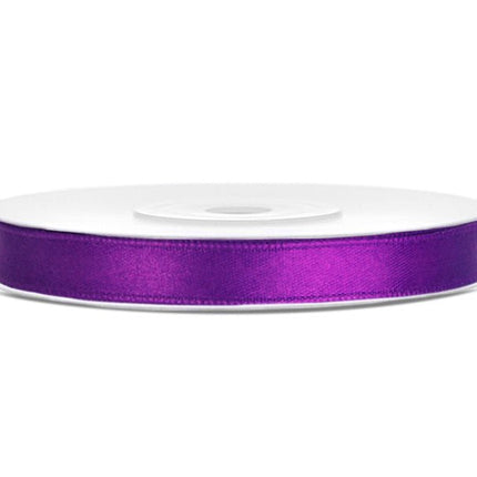 Satijn Lint Paars 6mm 25m van Partydeco koop je bij Partywinkel