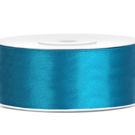 Satijn Lint Turquoise 25mm 25m van Partydeco koop je bij Partywinkel