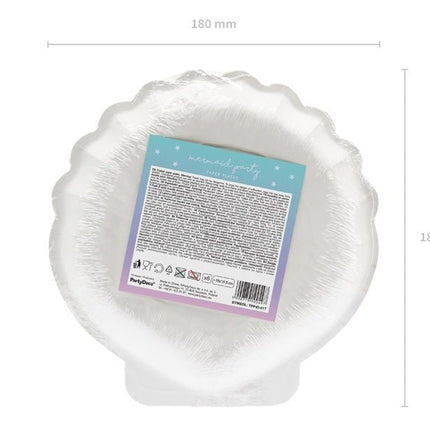 Schelp Bordjes Parelmoer 18,5cm 6st van Partydeco koop je bij Partywinkel