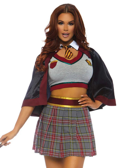 Schoolmeisje Kostuum Grijs Rood Dames Leg Avenue van Leg Avenue koop je bij Partywinkel