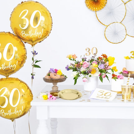 Servetten 30 Jaar Wit 33cm 20st van Partydeco koop je bij Partywinkel