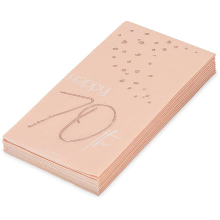 Servetten 70 Jaar Rose Goud 33cm 10st van Folat koop je bij Partywinkel