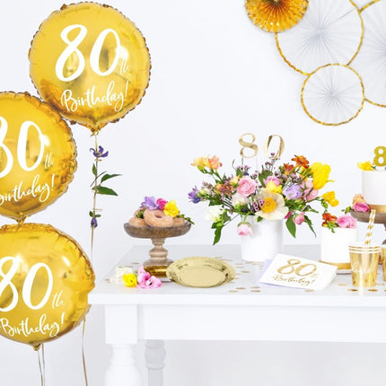 Servetten 80 Jaar Wit 33cm 20st van Partydeco koop je bij Partywinkel