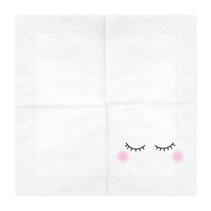 Servetten Gezichtje 33cm 20st van Partydeco koop je bij Partywinkel