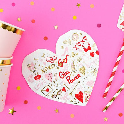Servetten Hartjes 16cm 20st van Partydeco koop je bij Partywinkel
